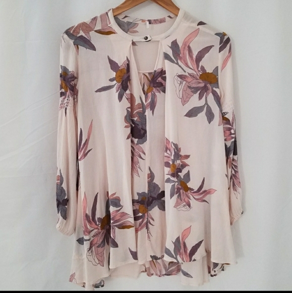 Free People Tops - Free People Waterfall Floral Tunic Top XS